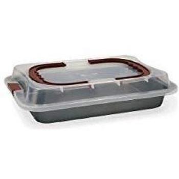 QUID SWEET GREY - Molde Tarta de Acero Con Tapa 36X23X4,5Cm