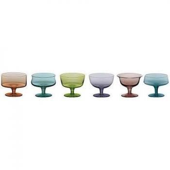 Bitossi Home MCV161 Set de 6 Cuencos Desigual, en Pasta de Vidrio, Colores Surtidos