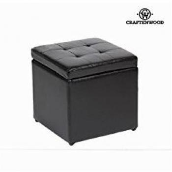 Pouf di ecopelle nero by Craften Wood