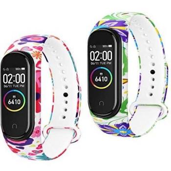 Senka 2 Pack Correas Compatible con Xiaomi Mi Band 4 Xiaomi Mi Band 3,Coloridos Suave Silicona Pulseras de Repuesto para Xiaomi Mi Smart Band 4 y Xiaomi Mi Smart Band 3