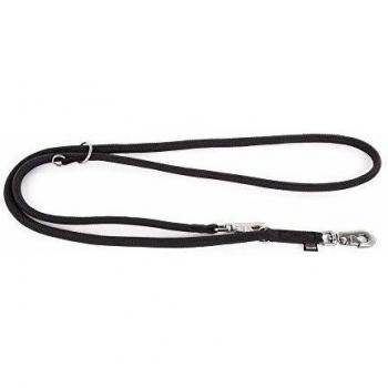 Correa Redonda Multifuncional de Nylon para Perros - Ajustable y Resistente - Color Negro