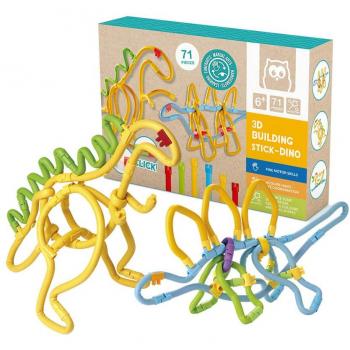 Juego de construcción 3D con piezas blandas de dinosaurios - 71 piezas