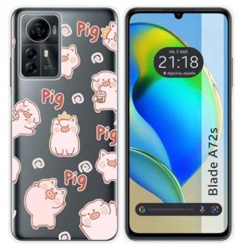 Funda de Silicona para Zte Blade A72s con Diseño de Cerdos y Dibujos