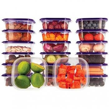 Oursson Recipientes Plastico para Alimentos Almacenaje Cocina Sin BPA | 20x400ml | Tapers para Comida Hermetico, Recipientes Transparente Reutilizable | Lunch Box Fiambrera Organizador Frigorifico