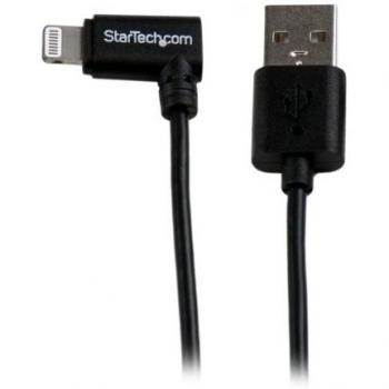 StarTech.com Cable Lightning a USB de 2m - Cable Lightning Acodado a la Derecha en 90 Grados para iPhone / iPad /iPod - Certificación MFi de Apple - Negro
