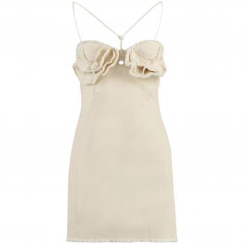 Jacquemus Women's Artichaut Cotton Mini-Dress in Ivory | Size 36 | Color 110