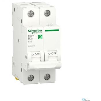 Interruptor Magnetotérmico Schneider RESI9 2P 16A Monofásico 230V con Protección de 6000A
