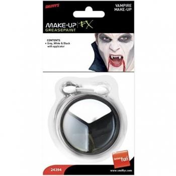 Smiffy's Smiffys-24394 Halloween Kit de maquillaje de vampiro, Colores gris y blanco, con aplicador, ninguna, No es applicable 24394