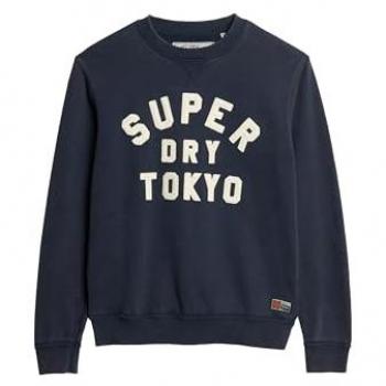 Sudadera de Cuello Redondo Vintage Athletic Azul Marino para Hombre Superdry