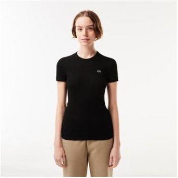 Camiseta Lacoste Slim Fit Negra para Mujer - Manga Corta
