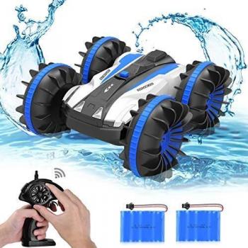 allcaca - Coche teledirigido 4WD para niños, 2,4 GHz, Juguete Impermeable, Escala 1/18, con giros de 360 ° y Vueltas, Color Azul