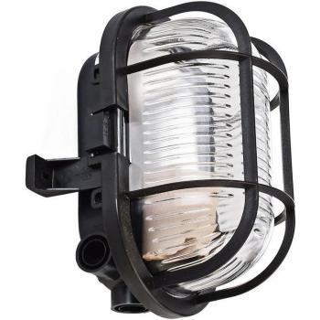 Lámpara de Techo y Pared Exterior Syrma Oval Negra E27 IP44 220-240V 42W