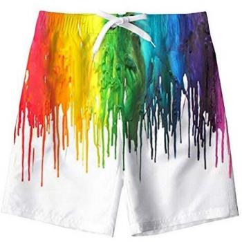 Niños Beach Short 3D Pintar Impreso Verano Divertido Secado Rápido Ropa de Playa Correr Deportes Bañador Niños Niño Junta Pantalones Cortos 8-10 Años