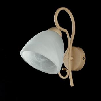 Aplique Clásico 1 Luz Marfil Hierro Decapé y Vidrio Blanco Serie Antigua