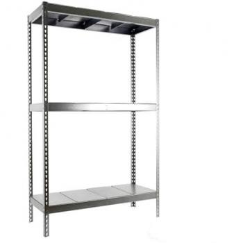 Estantería Metálica ECOFORTE 1207-3, Sin Tornillos, 3 Baldas, Alta Capacidad Carga 400 kg, Dimensiones 1500x1200x750 mm, Galva/Galva