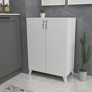 Aparador Strömsund Blanco con 2 Puertas y 4 Compartimentos Aglomerado 88 x 72 x 33 cm