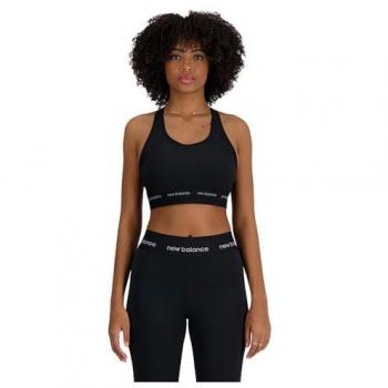 New Balance Women's Sleek Medium Support Training Sports Bra - Black (Size M)