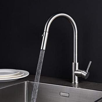 Grifo Cocina Extraíble, CECIPA Grifo Cocina con Ducha y 2 Modos de Chorro Grifos de Fregadero Giratorio 360º Grifos de Cocina Acero Inoxidable Ajustable Frío y Calor