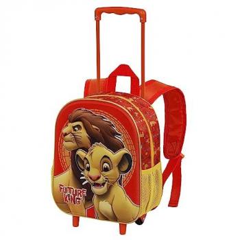Mochila 3D con Ruedas El Rey León Pequeña Naranja 26x34x13cm, Capacidad 12.5 L