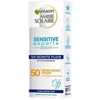 Garnier Ambre Solaire Fluido Solar Super UV LSF 50+ con Hyaluronato, 40 ml