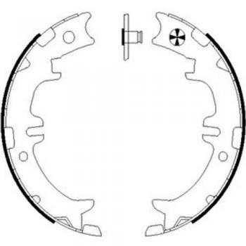 Zapata de freno de mano HELLA 8DA 355 050-541, juego de zapatas para freno de estacionamiento LEXUS RX II