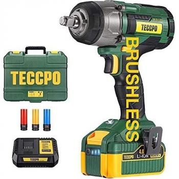 Llave de Impacto 4.0 Ah, TECCPO 400N.m Pistola de Impacto 18v, Mandril de 12.7mm