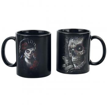 Spiral Día de los Muertos Set Tazas Negro