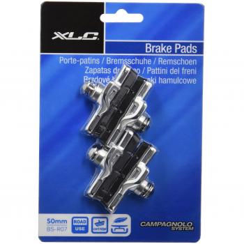 Set de 4 pastillas de freno XLC BS-R07 para Campagnolo - 50 mm, Plata/Negro/Rojo