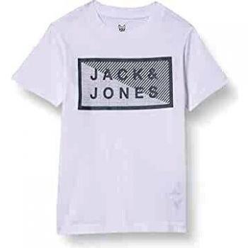 Jack & Jones JCOSHAWN tee SS Crew Neck LTN JR Camiseta, Blanco, 140 para Niños