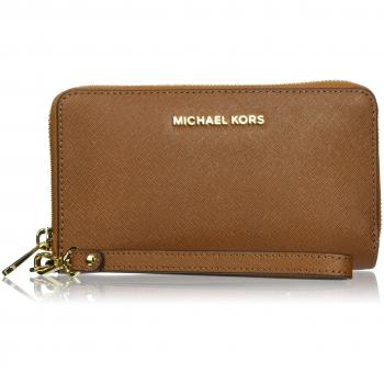 Michael Kors - Jet Set Travel Large Smartphone, Carteras de mano con asa Mujer, Braun
