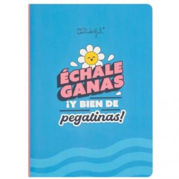 Libreta Mr. Wonderful con Notas Adhesivas y Pegatinas - Échale Ganas - 5 Blocs de Notas y 5 Hojas de Pegatinas
