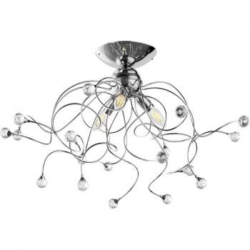 Plafón TRILLY Cromo con Detalles de Cristal y 3 Luces