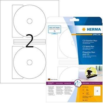HERMA 5115 - Etiqueta de impresora autoadhesiva, diámetro 116 mm, color blanco