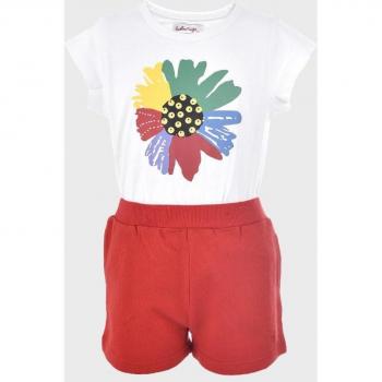 Conjunto de bebé niña multicolor de algodón con dibujo frontal
