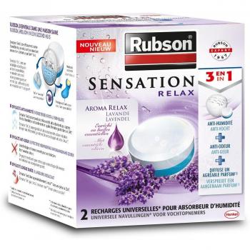 Recharge Rubson 3 en 1 para Absorbedor de Humedad Aroma Relax Lavanda (2 x 300 g)