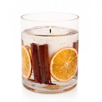 Vela Stoneglow canela y naranja Gel vaso, Naranja, 16.0000