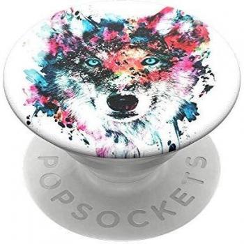 PopSockets PopGrip - Soporte y Agarre para Teléfonos Móviles y Tabletas con un Top Intercambiable - Wolf