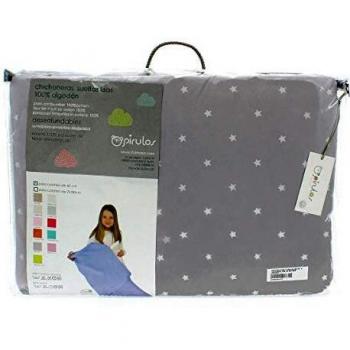 Pirulos 43400520 - Protector para cuna, color blanco y gris