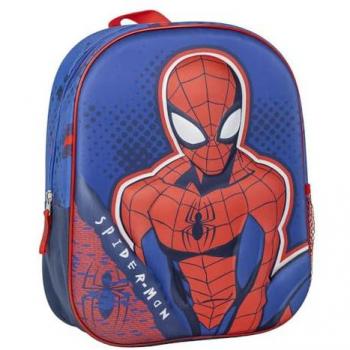 Mochila Infantil 3D Spiderman Unisex 31cm Azul
