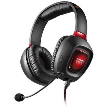 Creative 70GH023000002 - Auriculares de diadema cerrados con micrófono, color negro/rojo