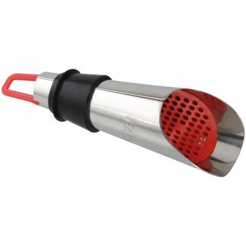 Fackelmann Vertedor decantador, Servir Vino 49439, Goma y Acero, Plateado, Negro y Rojo, Centimeters