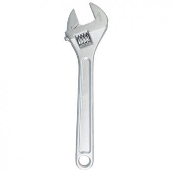Llave inglesa Ferrestock FSKLLA015 de 15, fabricada en acero al carbono con acabado satinado, mordaza milimetrada, 375mm