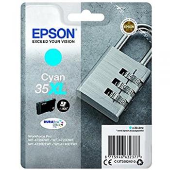 Epson 35XL, Cartucho de Tinta DURABrite Ultra Ink, Alta Capacidad, Color Cian