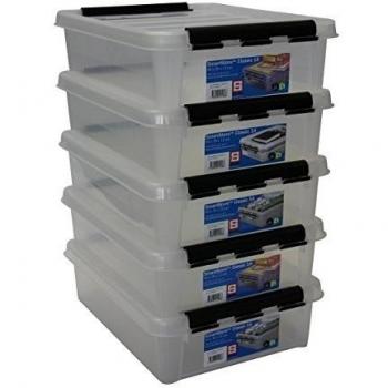 orthex 35890705 Smart Store Classic 14 - Juego de 5 recipientes de plástico, 40 x 30 x 32 cm, transparente