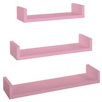 Estantes de pared mod. Calamita - Set de 3 piezas color rosa