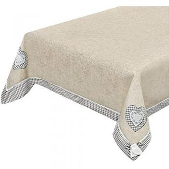 Camino de mesa Shabby Chic 140x180 cm con corazón bordado
