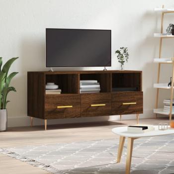 Mueble para TV de Madera Multicapa en color Roble Marrón, dimensiones 102x36x50 cm