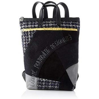 Desigual Backpack Liberté Patch Baza, Mochila moderna. para Mujer, Negro