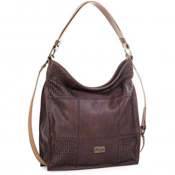Lois - 96270 Bolso Bandolera Tipo Hobo Ajustable. Asa Grande y Bandolera. Cierre con Cremallera. Piel sintética Polipiel. Base Reforzada, Color Marron