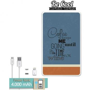 Becool® - Batería Externa Power Bank 4000 mah + Gratis 1 cable USB-MicroUsb